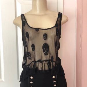 Hot Topic Black Sheer Top